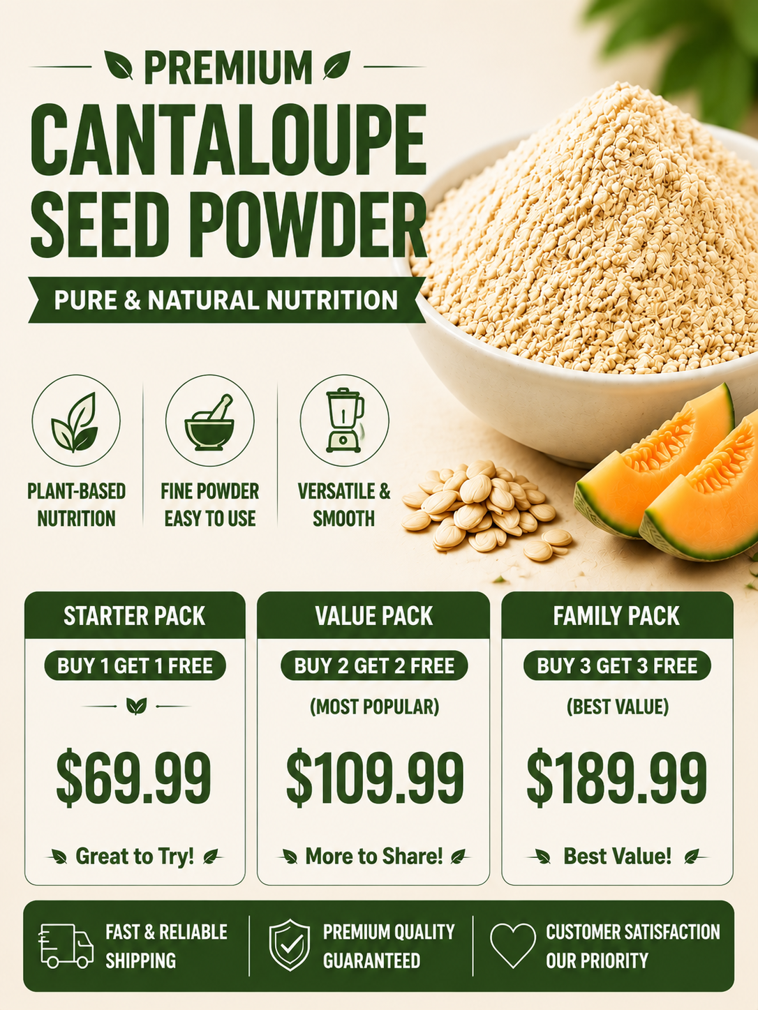 🍈 Premium Seed Powder Blend | Smooth Taste, Easy Nutrition-Will